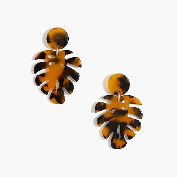 J. Crew Jewelry - J.Crew Tortoise Leaf Statement Earrings